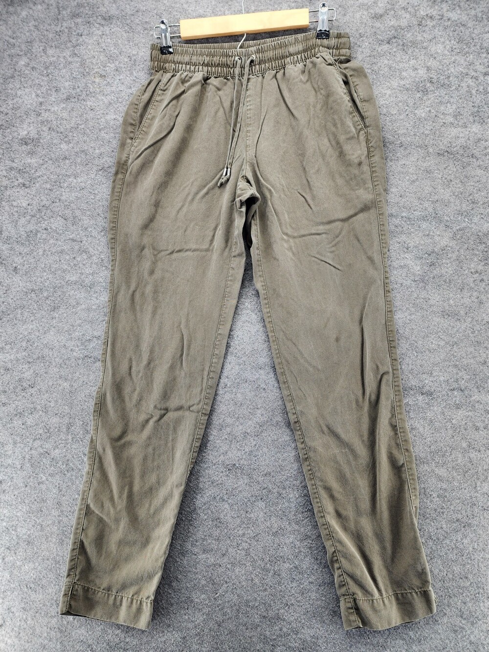 Lands End Pants Womens 2 Pull On Drawstring Green Lyocell